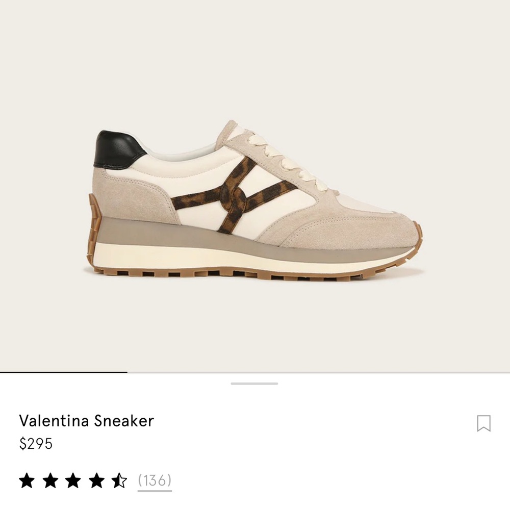 Brand New Veronica Beard Valentina Sneaker Chiffon/Camel Size 8.5